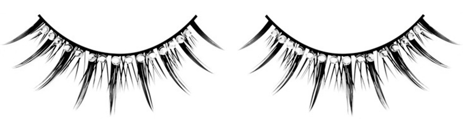 Ресницы чёрные с серебрянными стразами