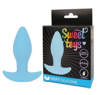 Анальная втулка L 85 см D 3,6 см, цвет голубой Sweet toys