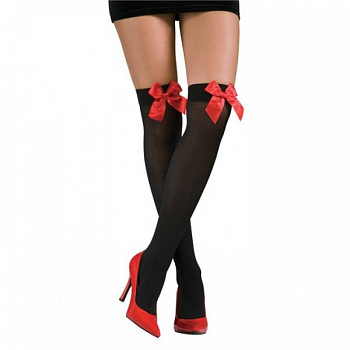 Чулки черные c красн. бантами (One Size)