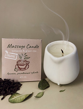 Массажная свеча TIME HEAT «Табак и Зеленый чай», 45 мл
