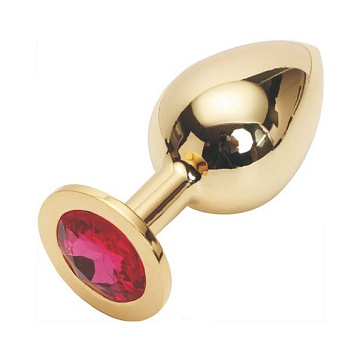 Анальная пробка Golden Jewelry Plug с красным кристаллом (большая)
