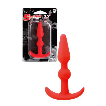 Втулка анальная красная 8,9 см силикон