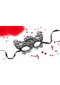 Ажурная маска соблазнительницы «Элизабет», цвет черный