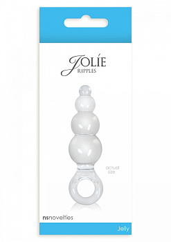 Анальная пробка Jolie - Ripples мини прозрачная