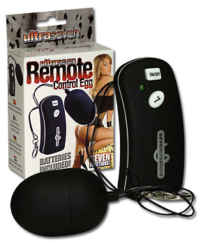 Черное маленькое виброяйцо "Ultra7"