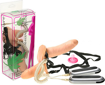 Страпон для двоих с вибрацией "Двойное удовольствие"