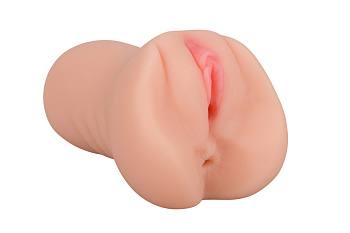 Мастурбатор с двумя туннелями 17 см Satisfaction