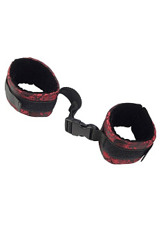 Наножники Scandal Control Cuffs с креплением на липучке атласные черно-красные