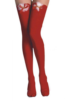 Чулки новогодние красные SL