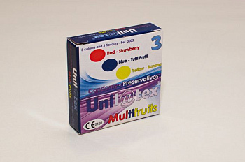 Презервативы цветные с ароматом мультифрукт  Unilatex 1 шт.