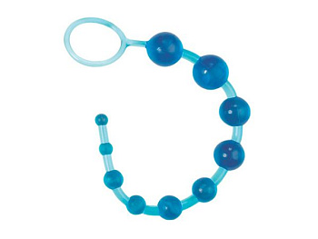 Бусы анал синие. на жесткой сцепке