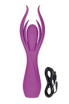 Вибромассажер "Двойные лепестки", фиолетовый