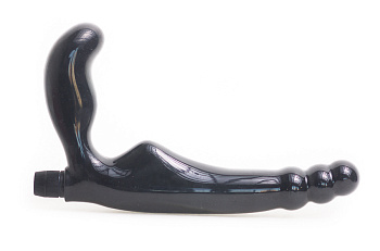 Черный страпон с вибрацией и уникальной системой крепления