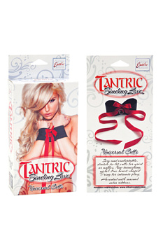 Наручники мягкие Tantric Binding Love Universal Cuffs черные с красным