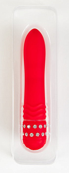 Вибратор с украшением, красный