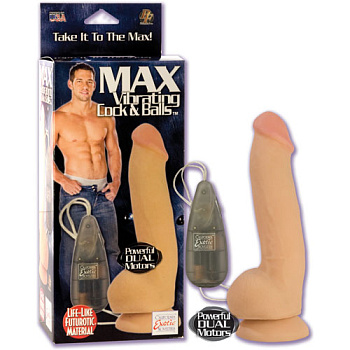 Фаллоимитатор реалистичный MAX 6,75" на присоске с вибрацией, телесный