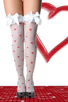 Чулки без силикона белые S/L