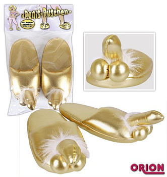 Тапочки пенис золотые