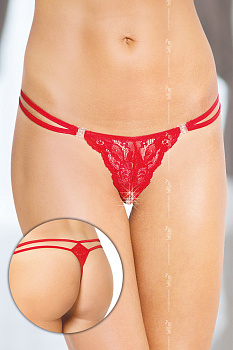 Стринги открытые красные-S/L