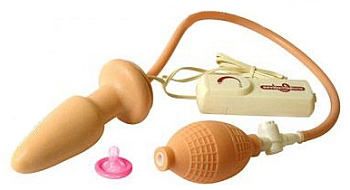 Анальная втулка-расширитель с вибрацией телесного цвета