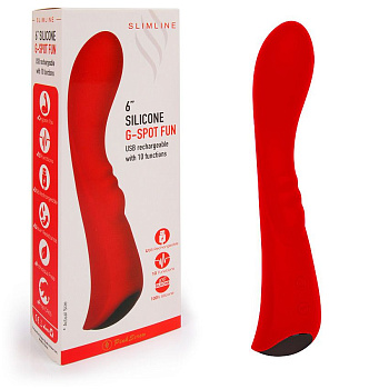 Вибромассажер «6Silicone G-Spot Fun» красный
