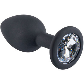 Втулка анал. силикон черный\прозрачн. 2,8 см