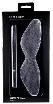 Серебряная маска на глаза и лента-наручники