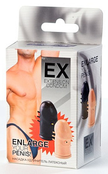 Черная насадка-удлинитель латексная с усиками