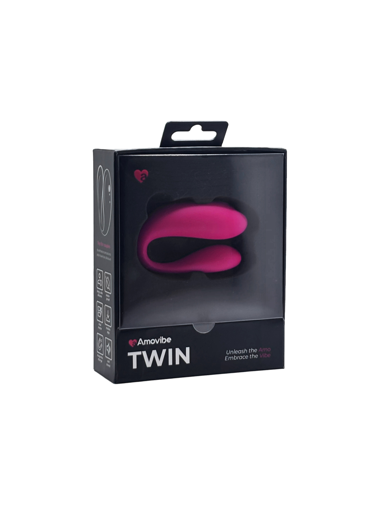 Вибромассажер для пар TWIN, Pink с приложением