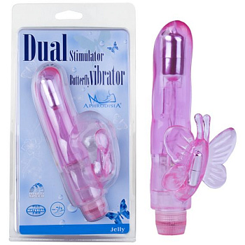 Вибратор с клиторальным стимулятором 17 см