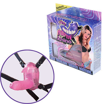 Клиторальный стимулятор "Возбужденный носорог" с ДУ