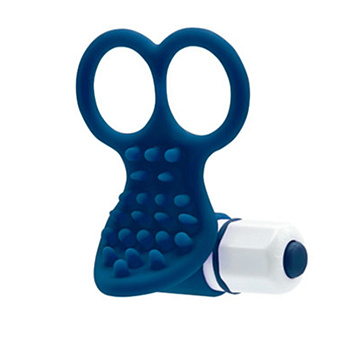 Вибронасадка на пальцы, 10 режимов вибрации, синяя