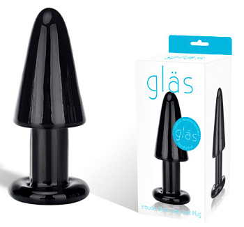 Черная анальная втулка из стекла "INTRUDER BLACK"