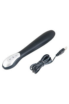 Вибратор черный, силикон, перезаряжаемый, 7 режимов вибрации