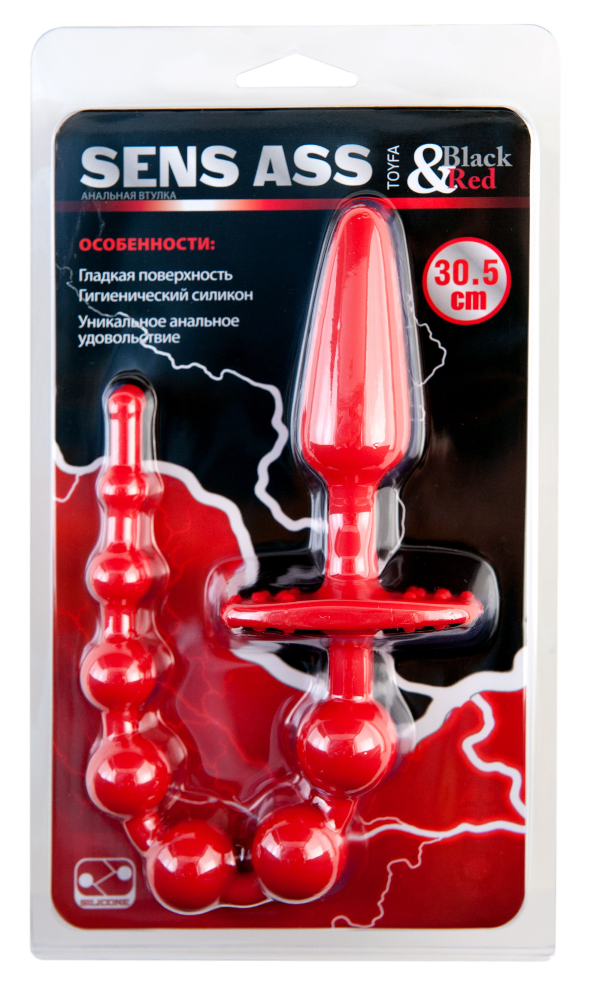 Анальная втулка ToyFa Black&Red