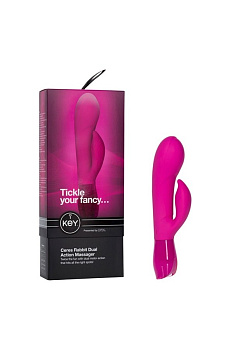 Вибратор с клиторальным стимулятором розовый