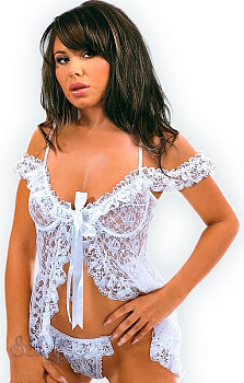 147823/591/5 / L бел `ЭРИКА` Божественная сорочка и стринги