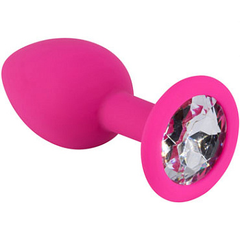 Втулка анал. силикон розовый\прозрачн. 2,8 см