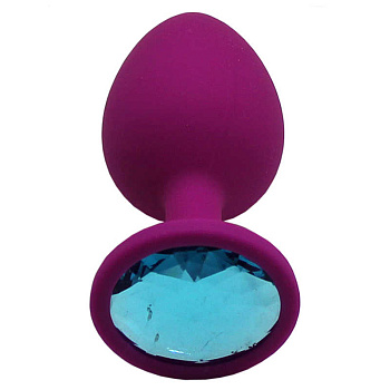 Втулка анальная силикон фиолетовый/голубой 3,5 см