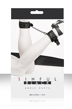Наножники Sinful Ankle Cufs виниловые черные