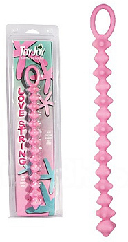 Анальные бусы розового цвета