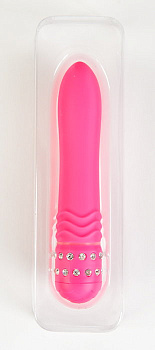 Вибратор с украшением, розовый