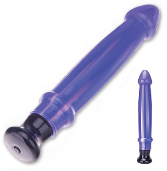Цветной фиолетовый вибратор с головкой из стекла