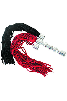 Анальная втулка с двумя сменными плетками (черная+красная)