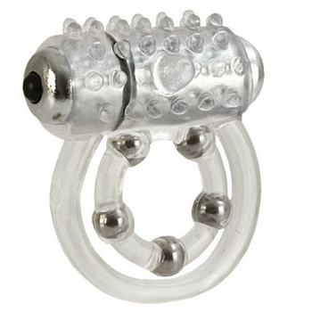 Эрекционное вибро-кольцо с 5-ю металлическими шариками