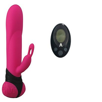 Массажер с клиторальным стимулятором на пульте управления