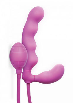 Безремневой страпон Mischief с увеличением объема розовый