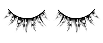 Ресницы чёрные с серебрянными  стразами