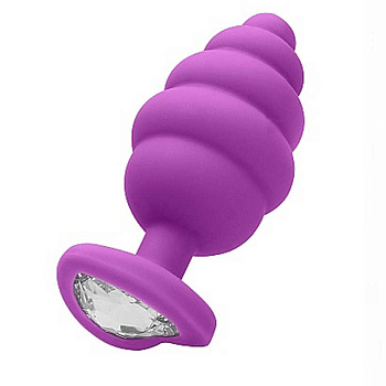 Втулка анальная силикон фиолет/прозрачный 3 см