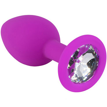 Втулка анал. силикон фиол.\прозрачн. 2,8 см